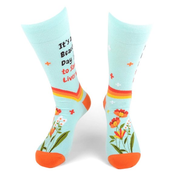 Masha's Corner Accessories - Health Care Heroes -Save Lives- Novelty Socks S/M